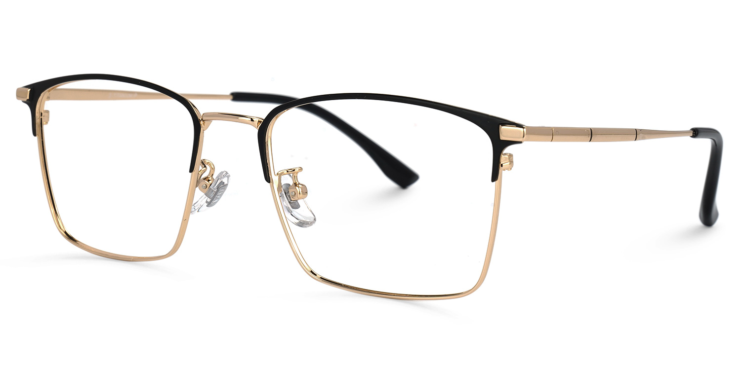 ZEELOOL Jones Rectangle Rose-Gold Glasses