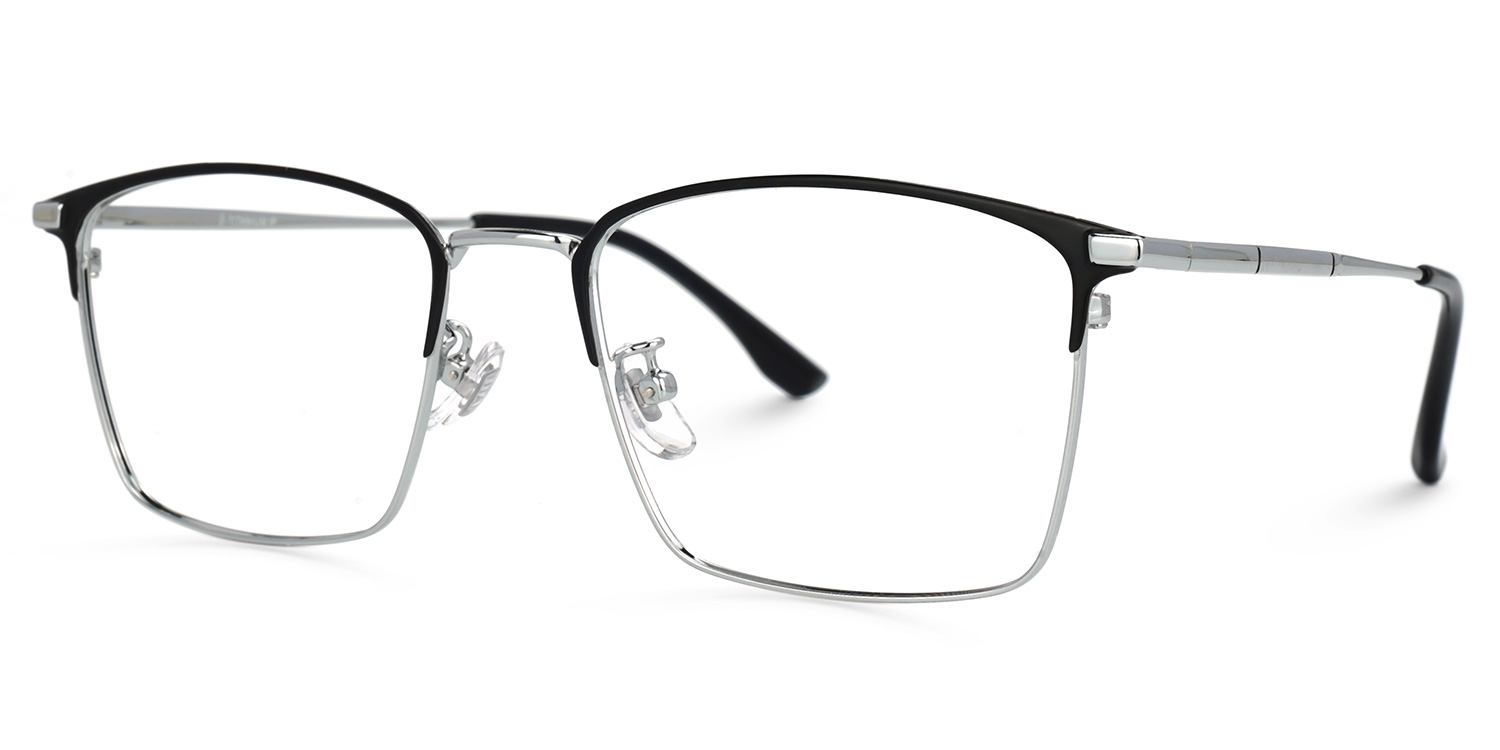 ZEELOOL Jones Rectangle Silver Glasses