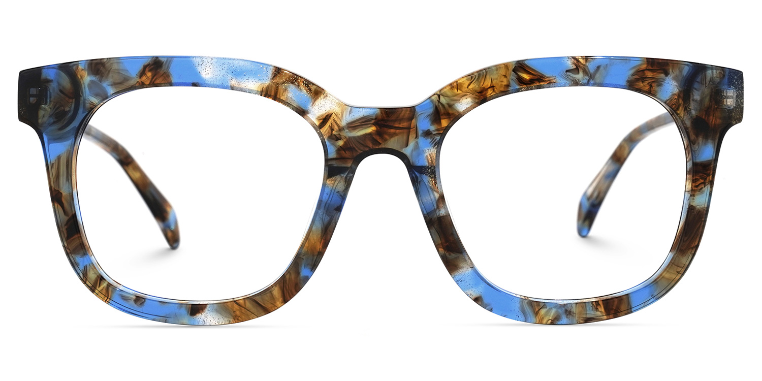 Lynette Square Blue-Floral Glasses good-img
