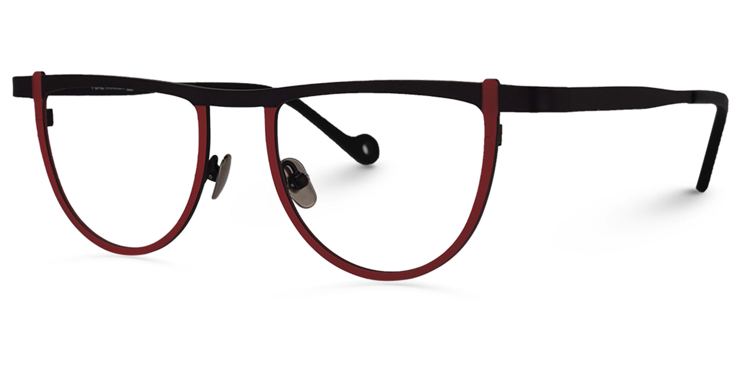 ZEELOOL Chidera Geometric Red Glasses