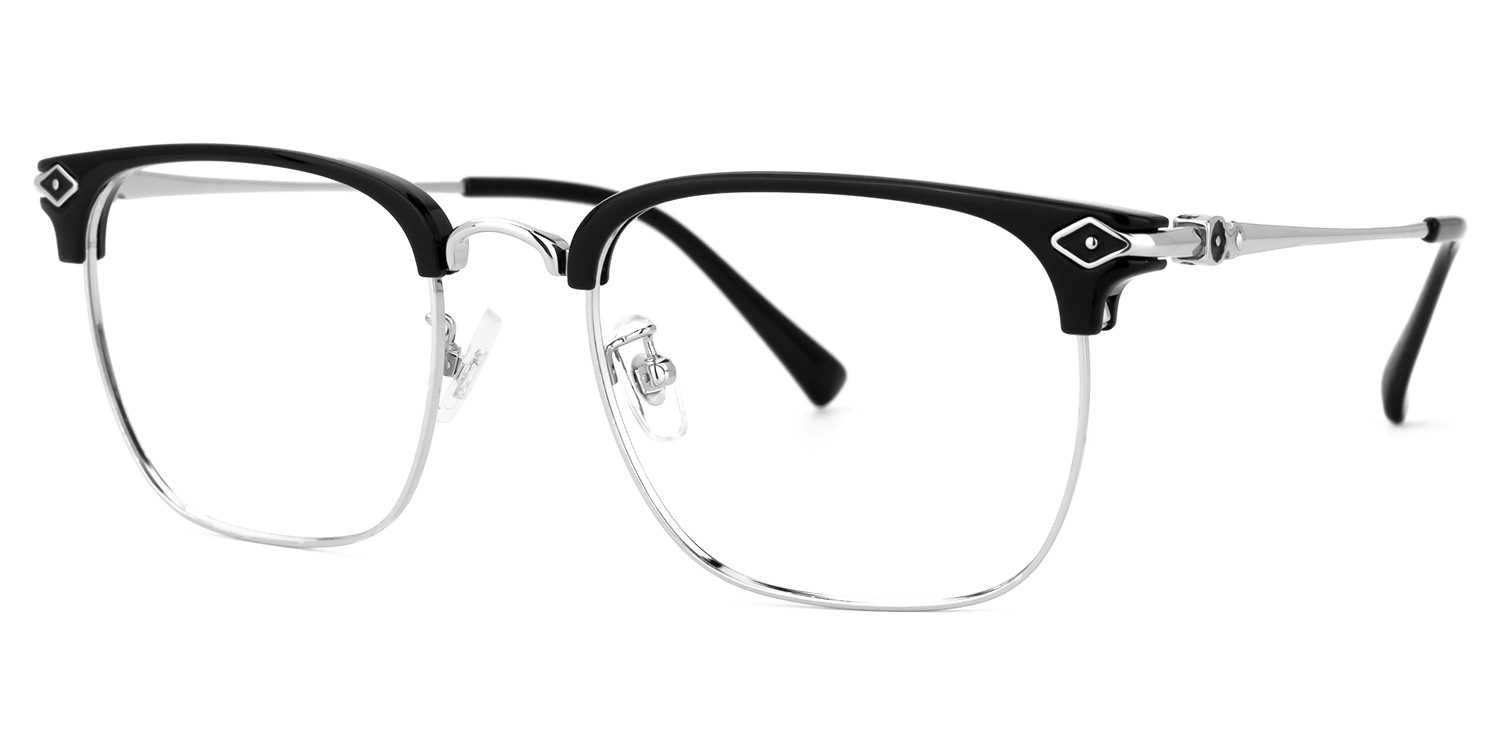 Hixson Browline Silver Glasses1