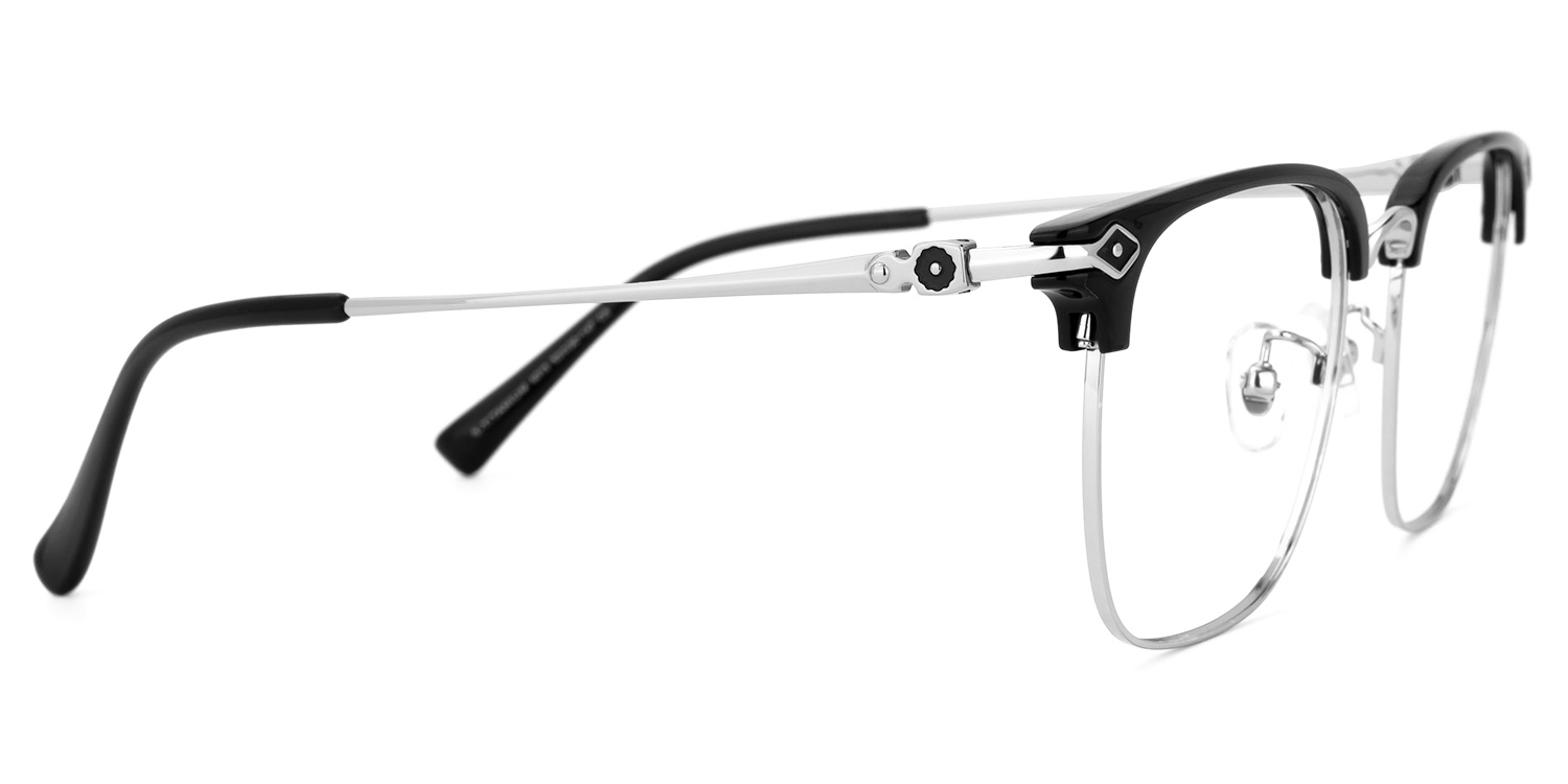 Hixson Browline Silver Glasses2