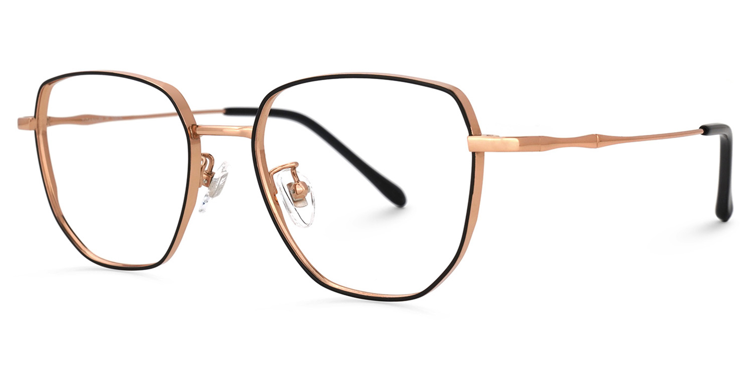 ZEELOOL Owens Geometric Black-Gold Glasses