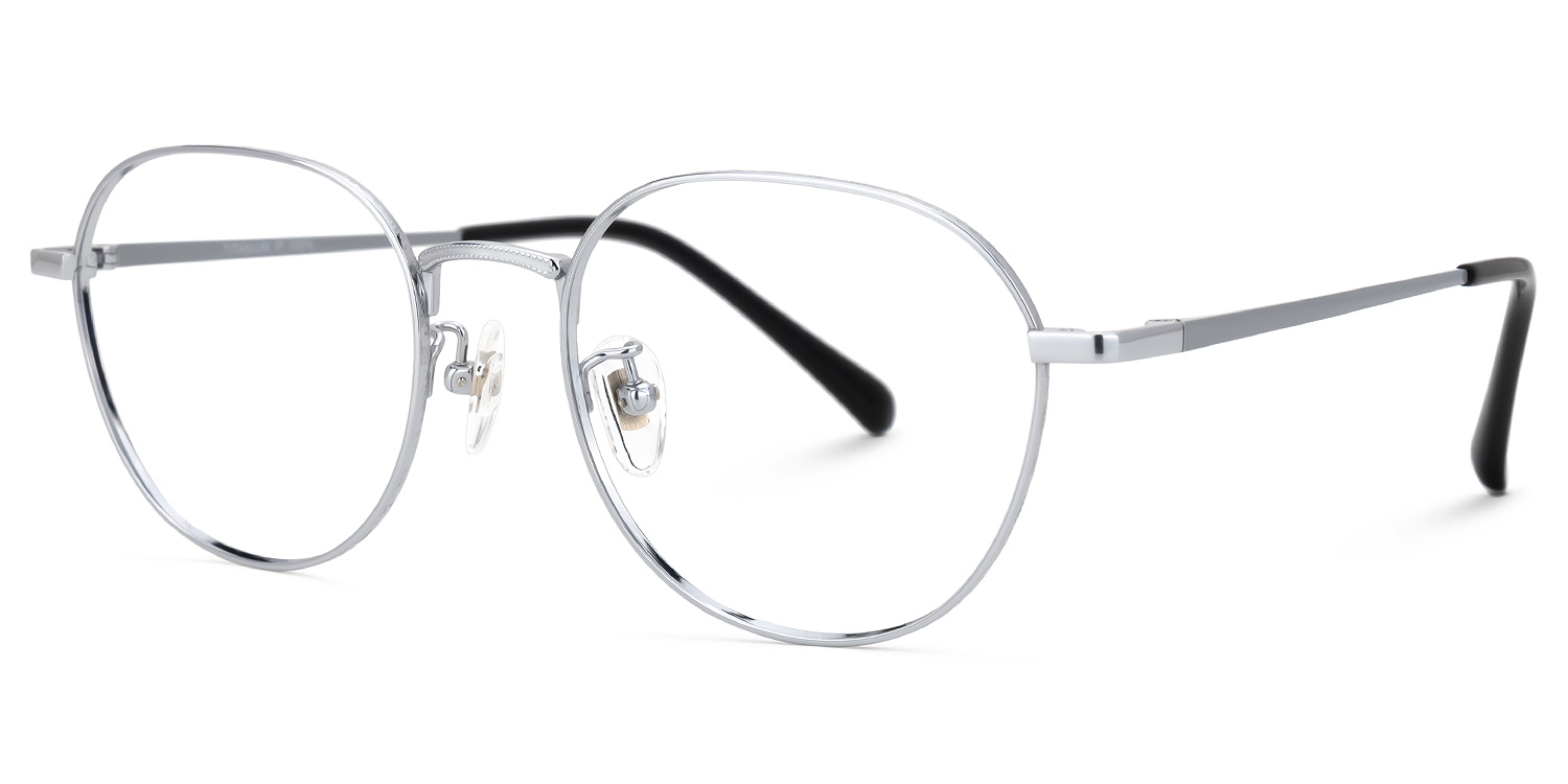 ZEELOOL Vasquez Geometric Silver Glasses