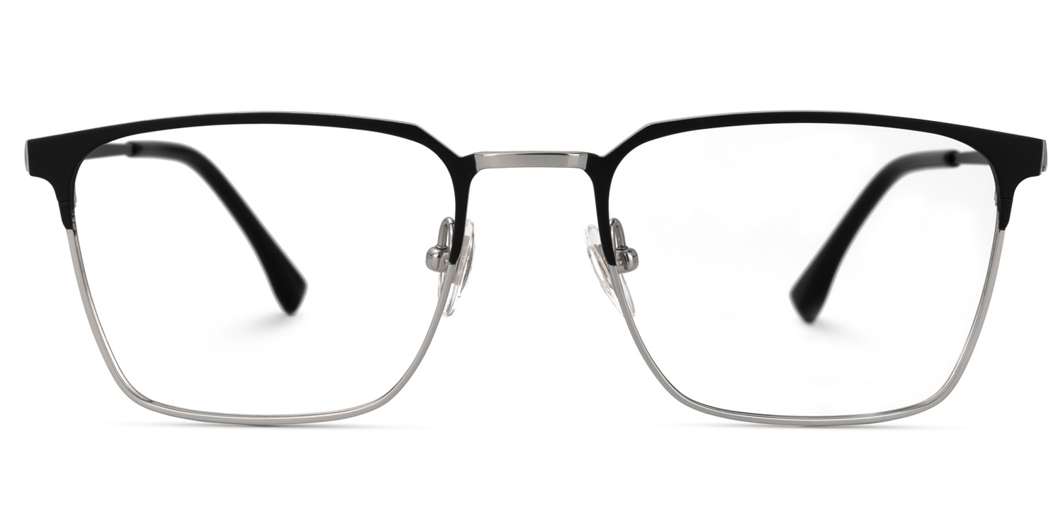 Khadajah Square Black-Silver Glasses