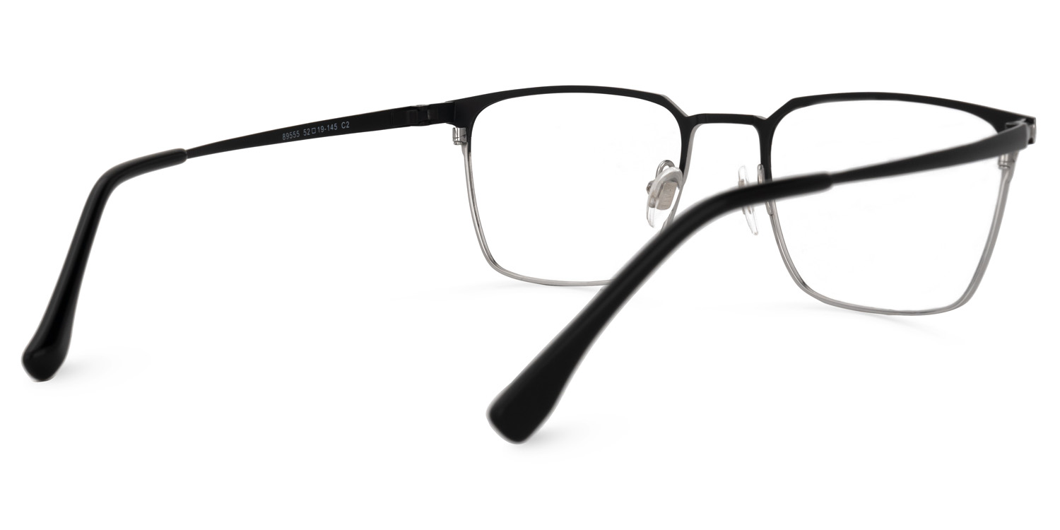 Khadajah Square Black-Silver Glasses3