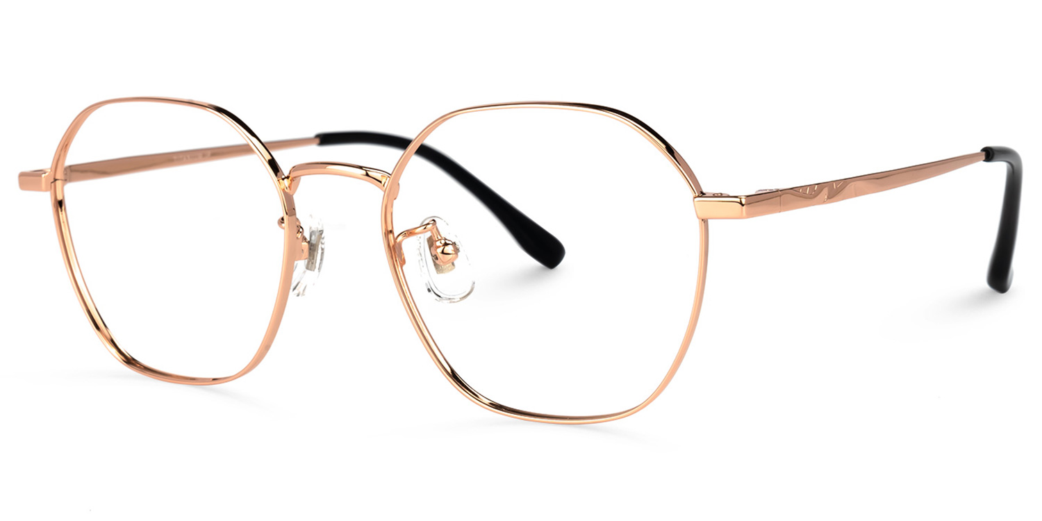 ZEELOOL Diiane Geometric Rose-Gold Glasses