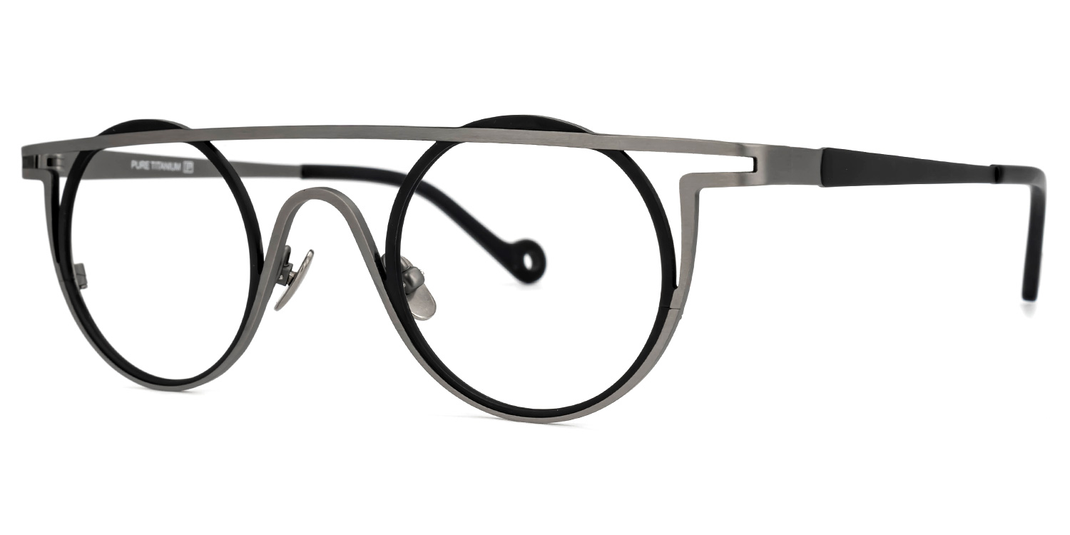 ZEELOOL Cowan Geometric Black-Gray Glasses