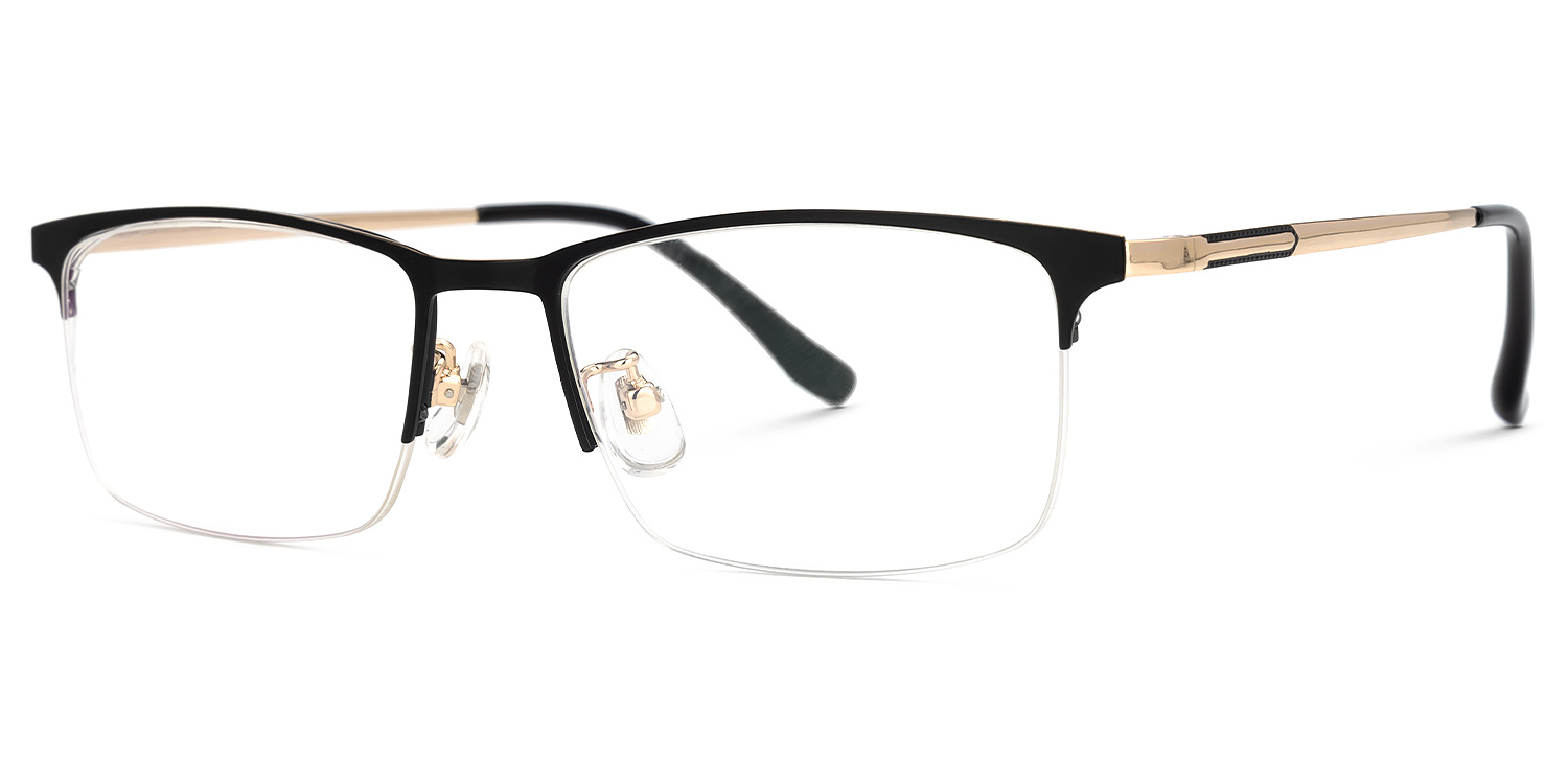 ZEELOOL Shamblin Rectangle Black Glasses