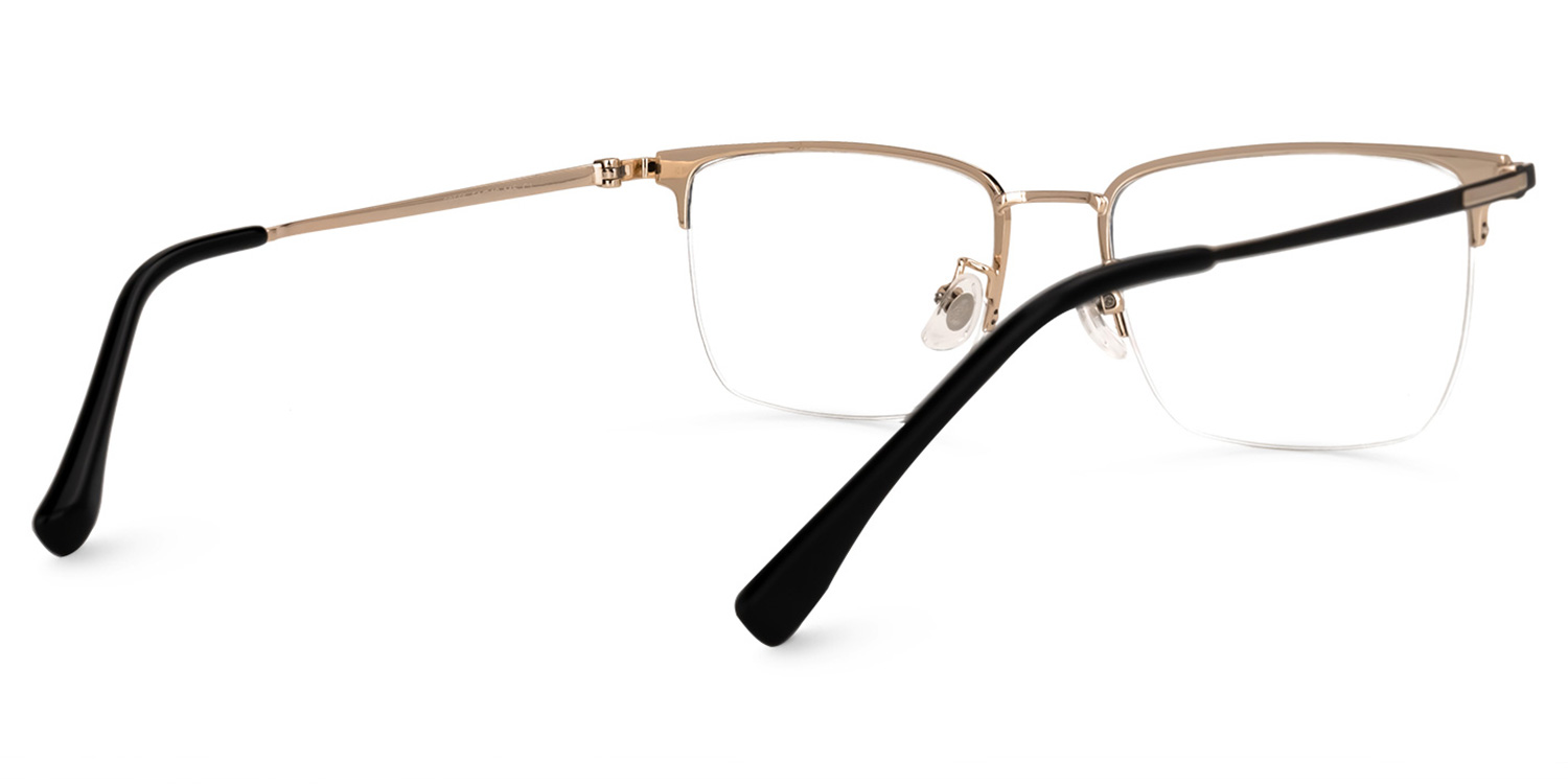 Delfina Rectangle Black-Gold Glasses3