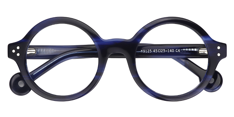 ZEELOOL Faithe Round Blue Glasses