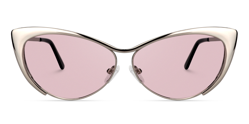 Cateye Silver Glasses | Zeelool Metal Eyeglasses12