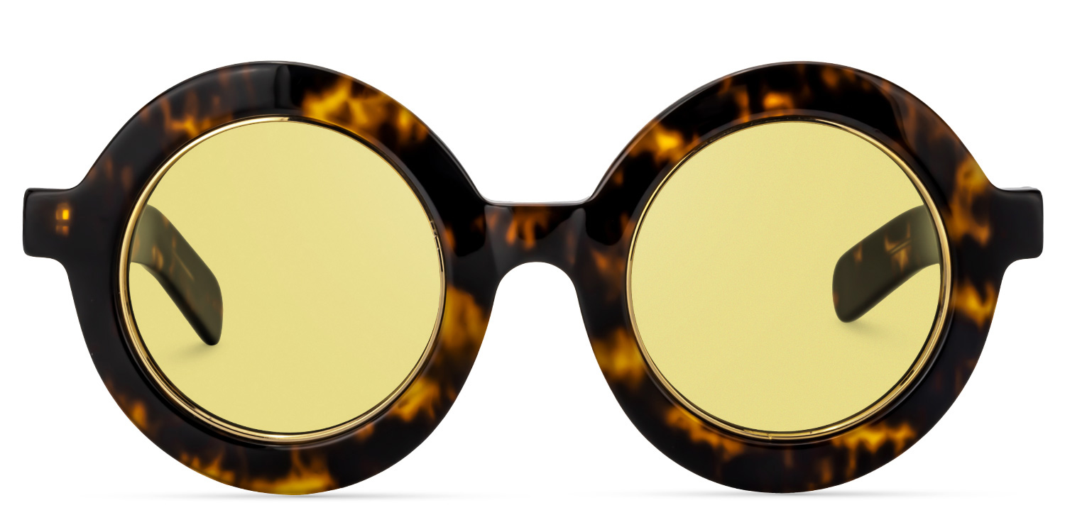Calhoun Round Yellow Tortoise Glasses8