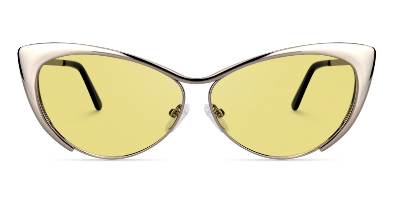 Cateye Silver Glasses | Zeelool Metal Eyeglasses10