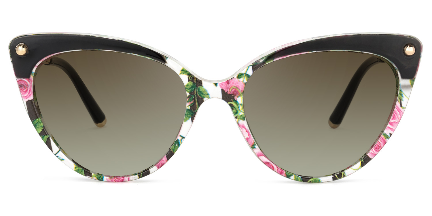 Alivia Cat Eye Pink-Green-Floral Glasses8