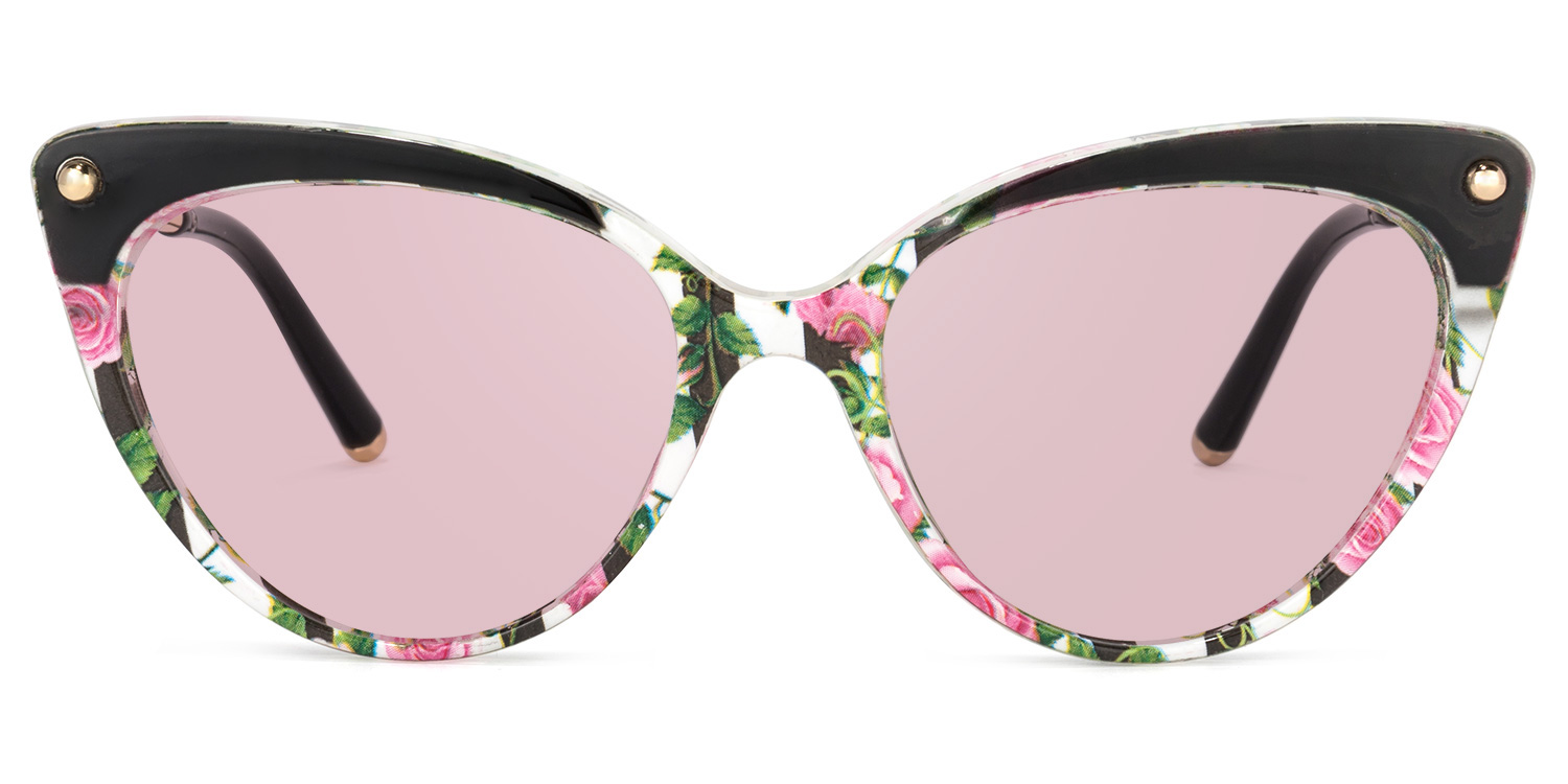 Alivia Cat Eye Pink-Green-Floral Glasses12