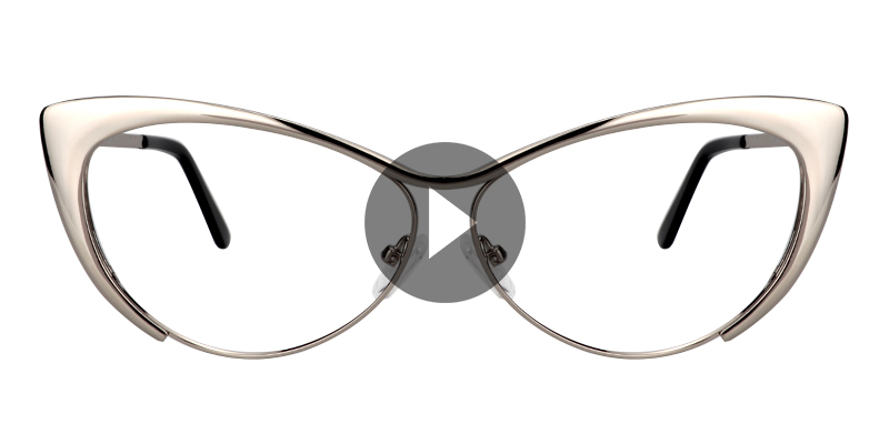 Cateye Silver Glasses | Zeelool Metal Eyeglasses0