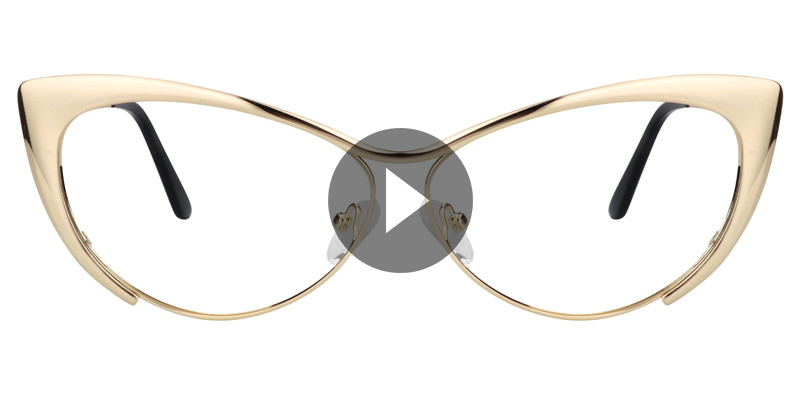 Cateye Gold Glasses | Zeelool Metal Eyeglasses1