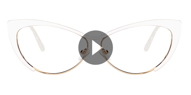 Cateye White Glasses | Zeelool Eyeglasses0